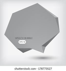 Abstract speech bubble made from paper. Vector  illustration 