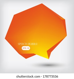 Abstract speech bubble made from paper. Vector  illustration 