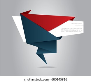 Abstract speech bubble modern design. Glossy red and blue speech bubble.