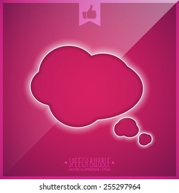 Abstract Speech bubble on a colorful glossy background. Modern Design template. 