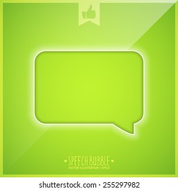 Abstract Speech bubble on a colorful glossy background. Modern Design template. 