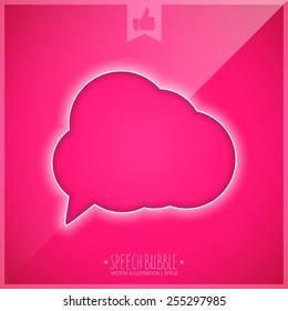 Abstract Speech bubble on a colorful glossy background. Modern Design template. 