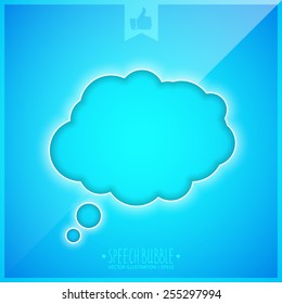 Abstract Speech bubble on a colorful glossy background. Modern Design template. 