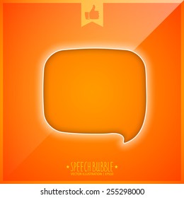 Abstract Speech bubble on a colorful glossy background. Modern Design template. 