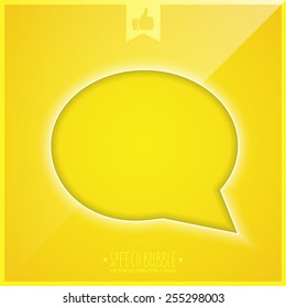 Abstract Speech bubble on a colorful glossy background. Modern Design template. 