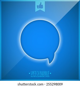 Abstract Speech bubble on a colorful glossy background. Modern Design template. 