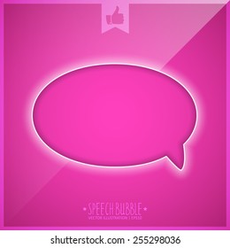 Abstract Speech bubble on a colorful glossy background. Modern Design template. 