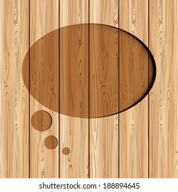 abstract speech bubble on wood background can used for template/web design.