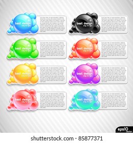 Abstract speech bubble with paper card (colorful banner set)