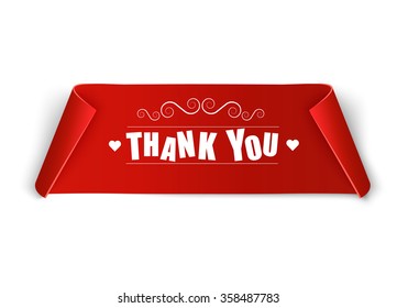 Abstract speech bubble from scroll paper with thank you message vector background.