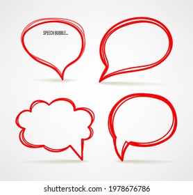Abstract speech bubble set isolated on white