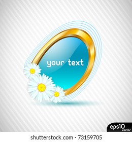 Abstract speech bubble with spring flower