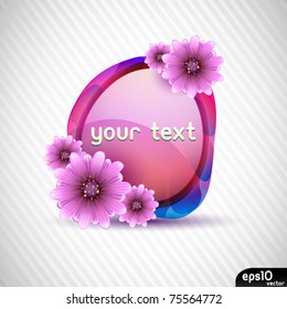 Abstract speech bubble with spring flower
