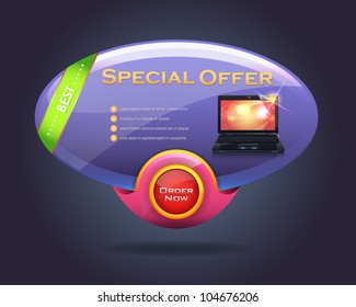 Abstract Speech Bubble Style Business Banner Vector Design