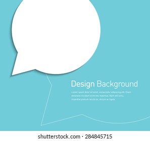 Abstract speech bubble symbol background for business design, chat, talk, conversation, advertisement. Flat design style