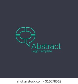 Abstract speech bubble target logo template. Corporate branding identity