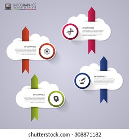 Abstract speech bubbles. Infographics. Clouds shape concept. Modern design template. Vector illustration