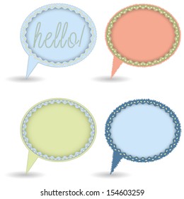 Abstract speech bubbles on white