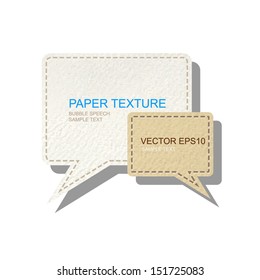 Abstract speech bubbles paper background on white - Vector illustration