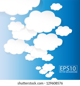 Abstract speech bubbles in the shape of clouds used in a social networks