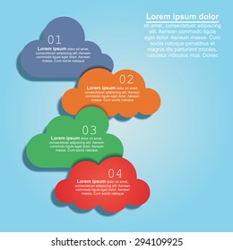 Abstract speech bubbles in the shape of clouds. Vector illustration