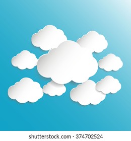 Abstract speech bubbles in the shape of clouds