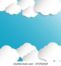 Abstract speech bubbles in the shape of clouds
