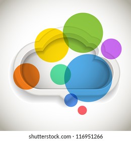 Abstract speech cloud with color circles