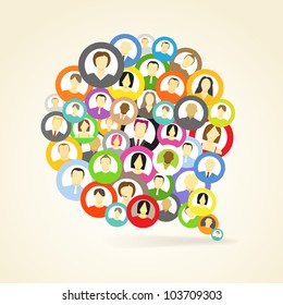 Abstract speech cloud of network avatars