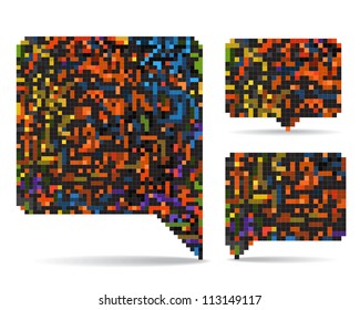 Abstract speech clouds collection of color mosaic elements