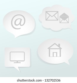 Abstract speech clouds with communication web icons.