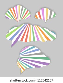 Plantilla de nubes de voz abstractas con rayos de color