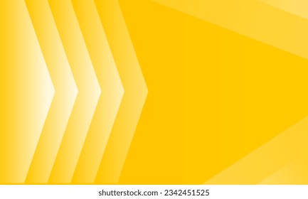 Flecha abstracta de velocidad brillando con iluminación sobre fondo amarillo. Ilustración vectorial.
