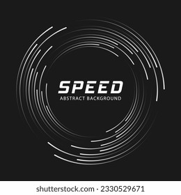 Abstract speed background. Speed lines in circle form. Particle  motion trails.