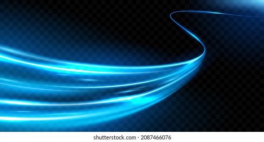 Abstract Speed Blue Line Background Poster With Dynamic. Light Effect Png. Technology Network Vector Illustration.