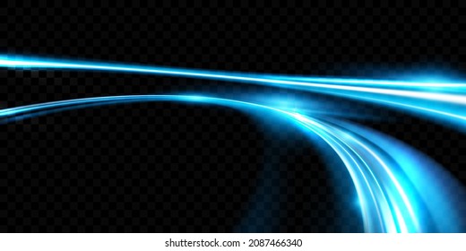 Abstract speed blue line background poster with dynamic. light effect png. technology network Vector illustration.