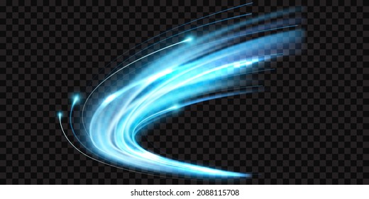 Abstract speed blue line background poster with dynamic. light effect png. technology network Vector illustration.