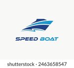 Abstract speed boat logo vector logo icon design concept template.