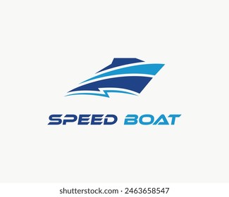 Abstract speed boat logo vector logo icon design concept template.