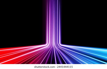 Abstract speed Business Start up launching product with Electric car and city concept Hitech communication concept innovation background,  vector design