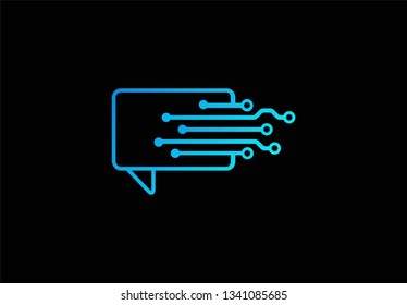 Abstract, Speed Chat, chat, communication, technology, design, blog, network, internet, digital. Vector logo template - Vector