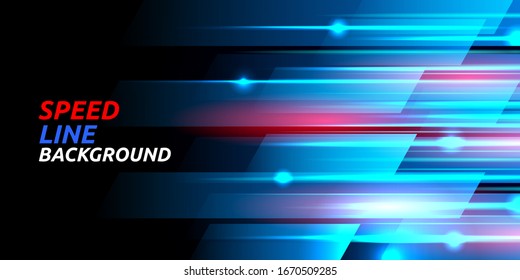 Abstract speed fast light  and shape with futuristic technology background 