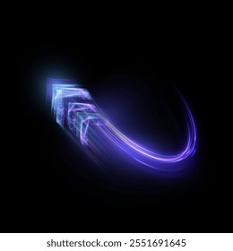 Abstract speed of light arrow movement. Concept for technology and interfaces. vector illustration