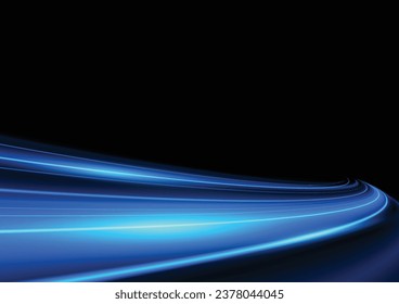 Abstract speed light effect on black background vector illustration.