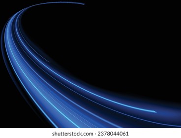 Abstract speed light effect on black background vector illustration.