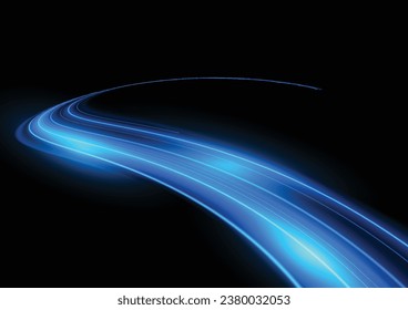 Abstract speed light effect on black background vector illustration.