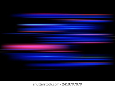 Tecnología de luz de velocidad abstracta en negro 