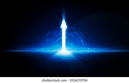 Abstract Speed Lightning Arrow Up Technology Background Hitech Communication Concept Innovation Background,  Vector Design