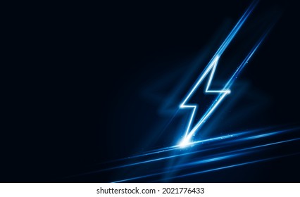 Abstract speed Lightning bolt out technology background Hitech communication concept innovation background,  vector design