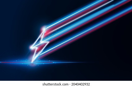 Abstract speed Lightning bolt out technology background Hitech communication concept innovation background,  vector design